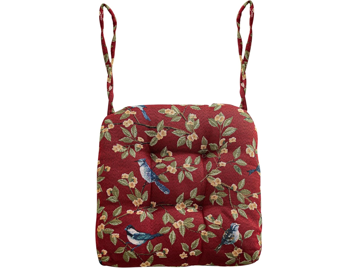 Almofada para Cadeira Estilo Campestre com Estampa de Pássaros e Efeito Tie, Dye Formato U, Macia, Confortável e Antiderrapante AQUAFORGE