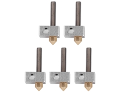 Kit 5 Peças Hotend Extruder para Impressora 3D, Bico Latão, Tubo, Bloco de Aquecimento