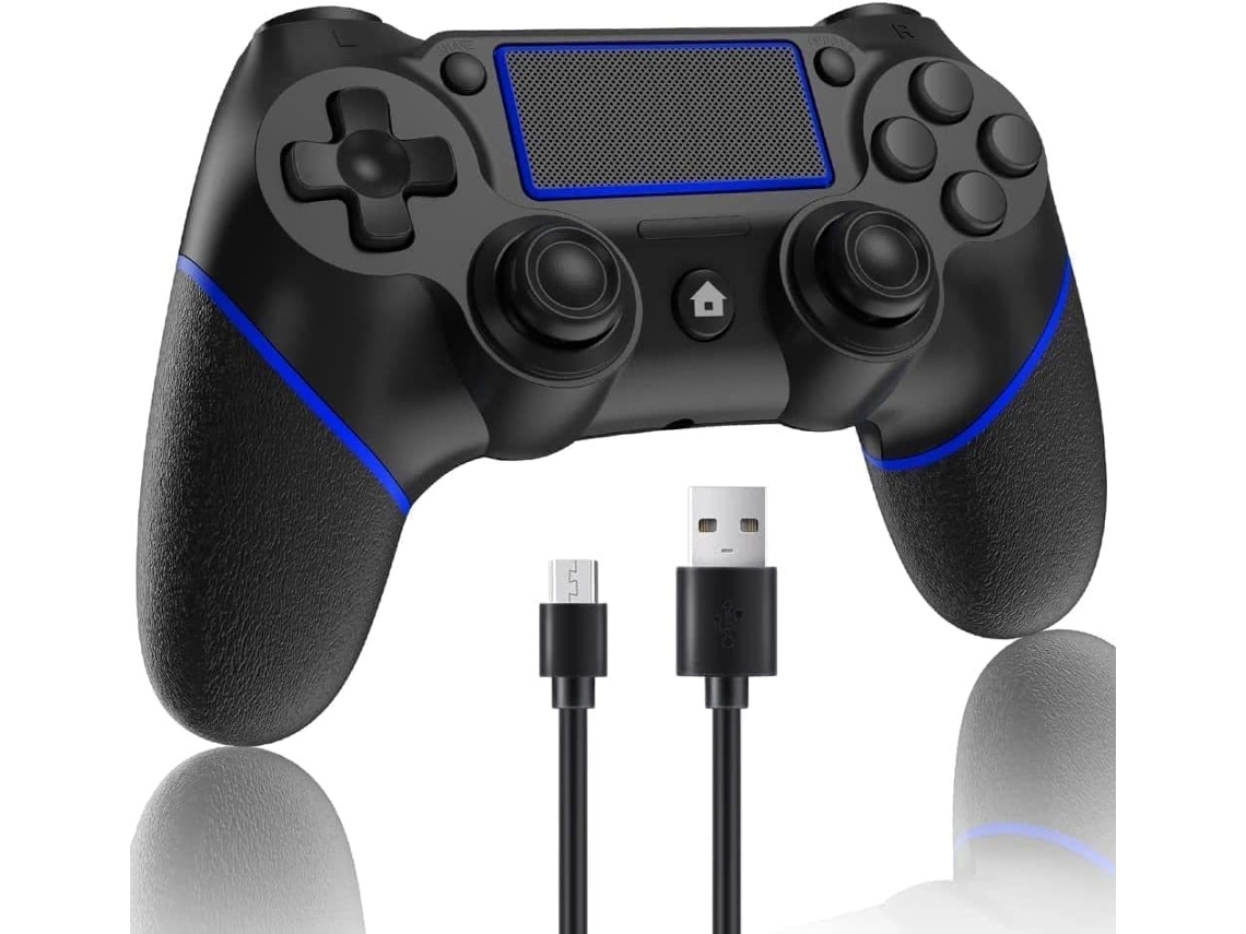Controlador Ps4 Sem Fio Playstation 4/Ps4 Pro/Ps4 Slim com Joystick de Jogo Motor Duplo Forte Vibração Touchpad Antiderrapante Azul YIZHOOD