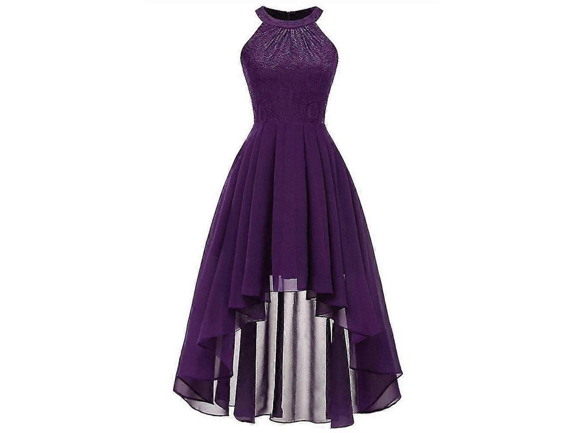 Vestido Vintage De Calcinha Alta-baixa Feminino Com Rendado Floral Para Festas De Coquetel E Casamentos Roxo