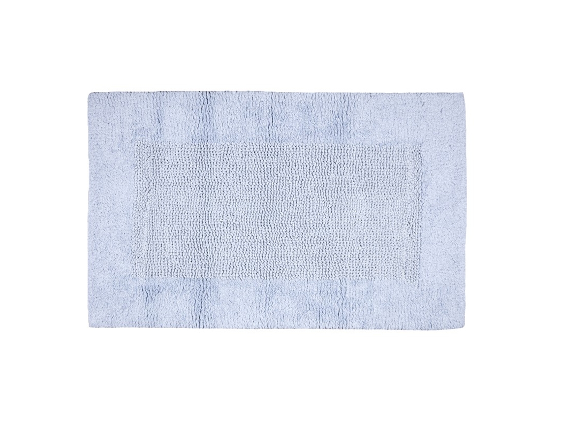 Tappeto Bagno Fazzini Di Puro Cotone Reversibile 70x140 Cm Color Blue Fog