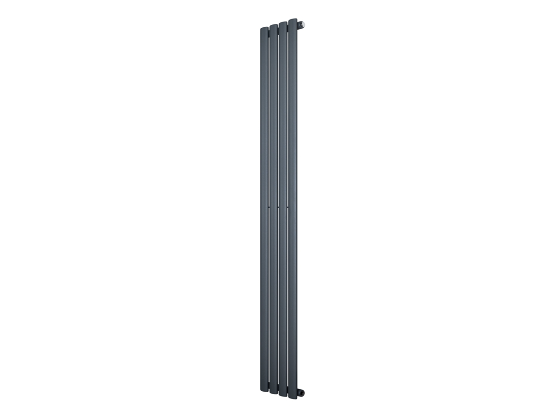 Radiador Oval De Coluna Simples 1800x240 Mm - Cinza Antracite| Aço Carbono, 1.5 Mm, 634w | Design Elegante | Alta