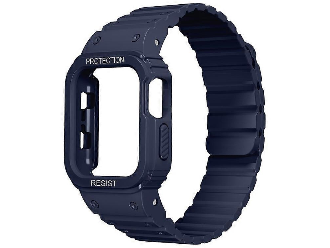 Pulseira De Relógio Magnética De Silicone Compatível Com Apple Watch Ultra 49 Mm Com Capa Protetora Saisiyiky