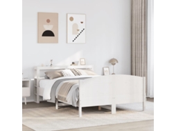 Vidaxl Cama Sem Colchão 120x200 Cm Madeira de Pinho Maciça Branco