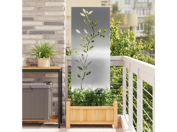 Vidaxl Tela De Privacidade Para Jardim Floral Prateado 50 X 140 Cm