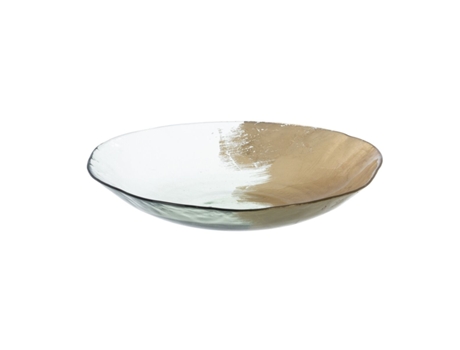 Centro de Mesa Dourado Cristal 29 X 29 X 5 Cm