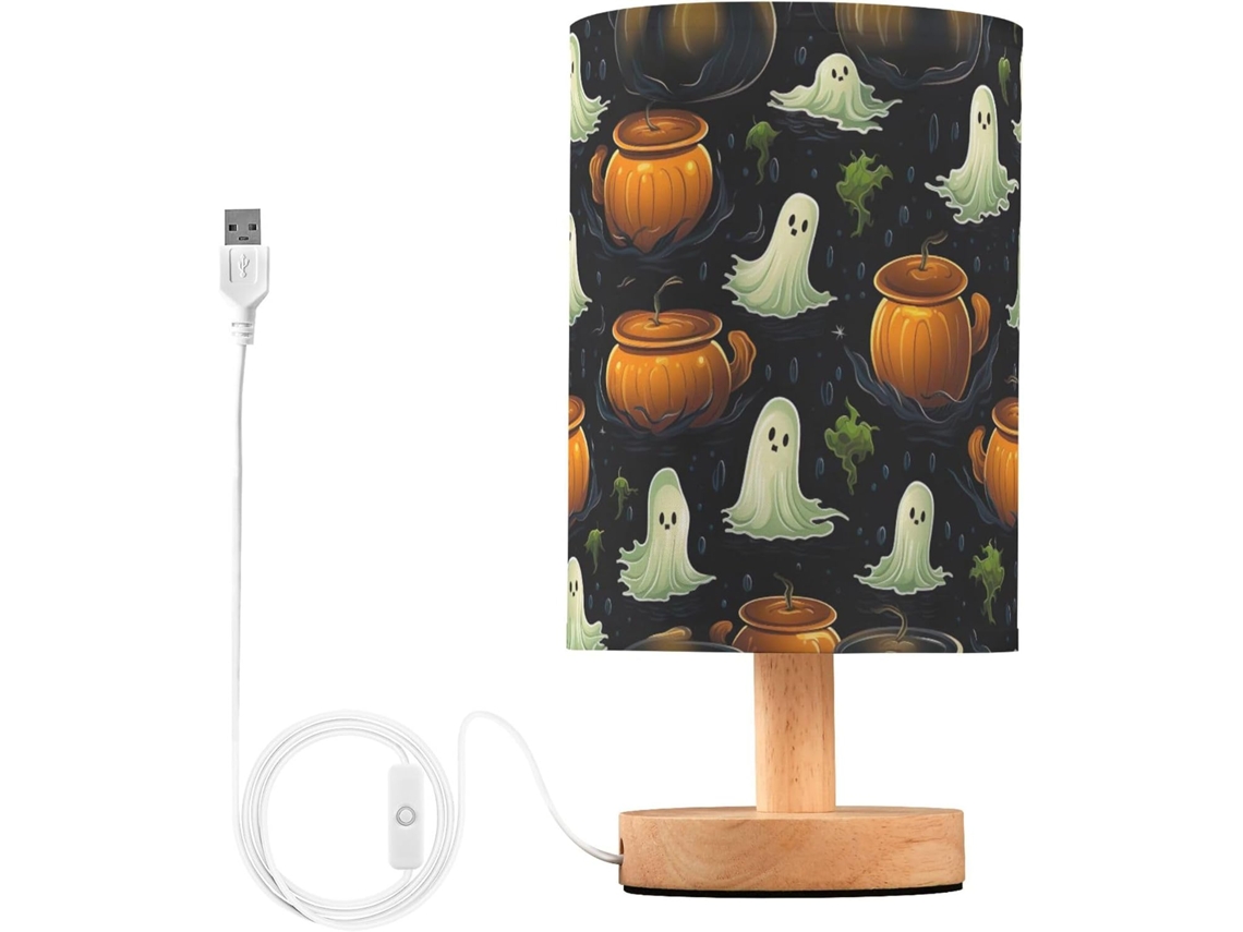 Abajur De Cabeceira Com Fantasmas Desenho Animado, Porta Usb, Sem Necessidade De Lâmpada, Luz Led Quente Para Quarto