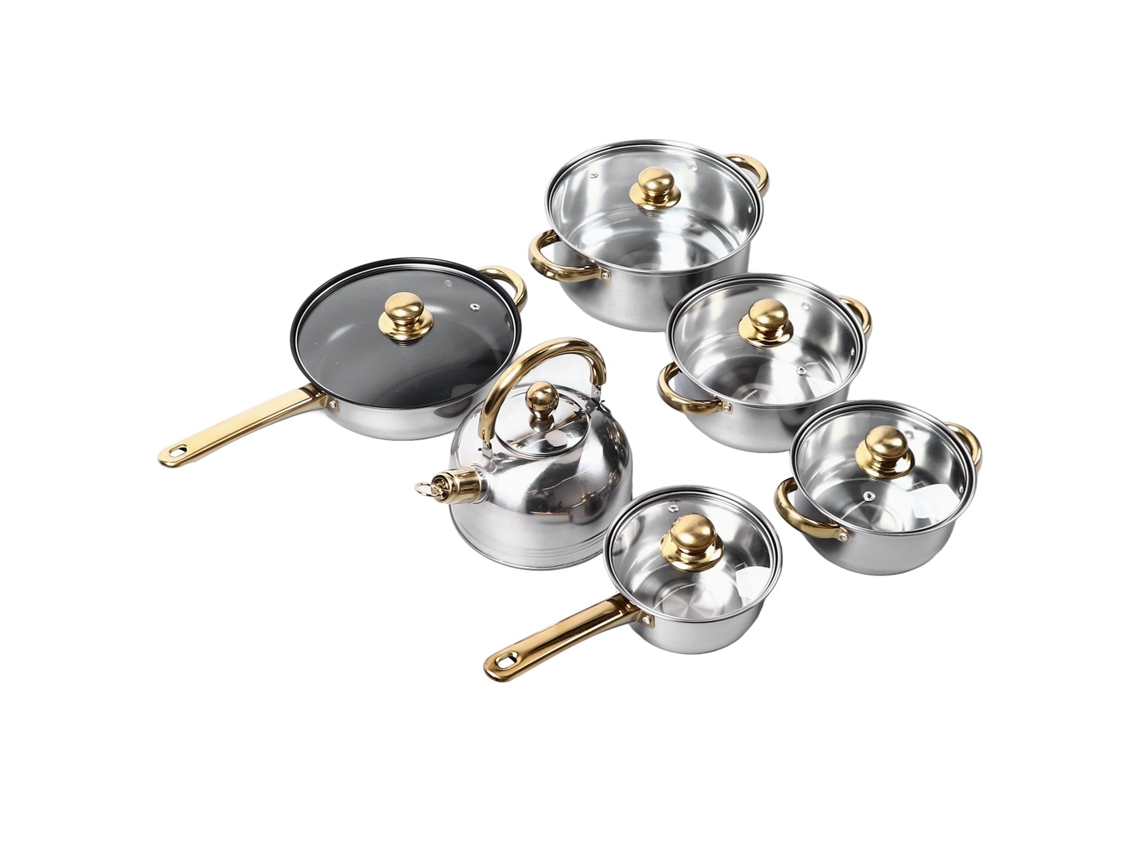 Conjunto de Panelas LAXISCREED Aço Inox 12 Peças