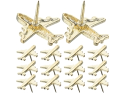 Tachinhas de Metal Dourado Bestyash em Formato Avião para Quadros Cortiça e Mapas, 24 Peças, Design Criativo e Uso
