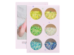 6 Caixas De Strass De Unha Luminosas 6 Cores Abs Elegantes Para Festas E Férias