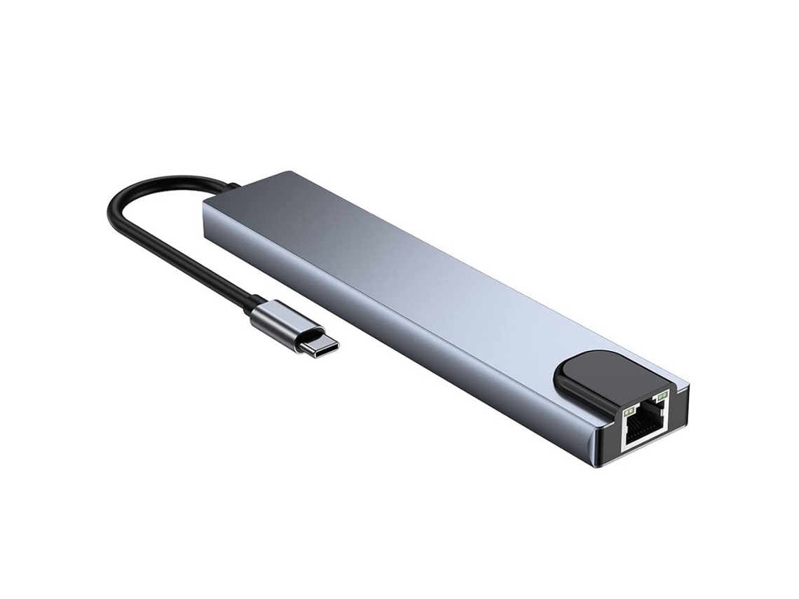 Hub Usb C Adaptador 8 Em 1 Hdmi Ethernet 3 X Leitor De Cartões Usb 3.0 Cartão Sd/micro Sd Alimentação Fornecida Para Macbook Pro Imac Bestvite
