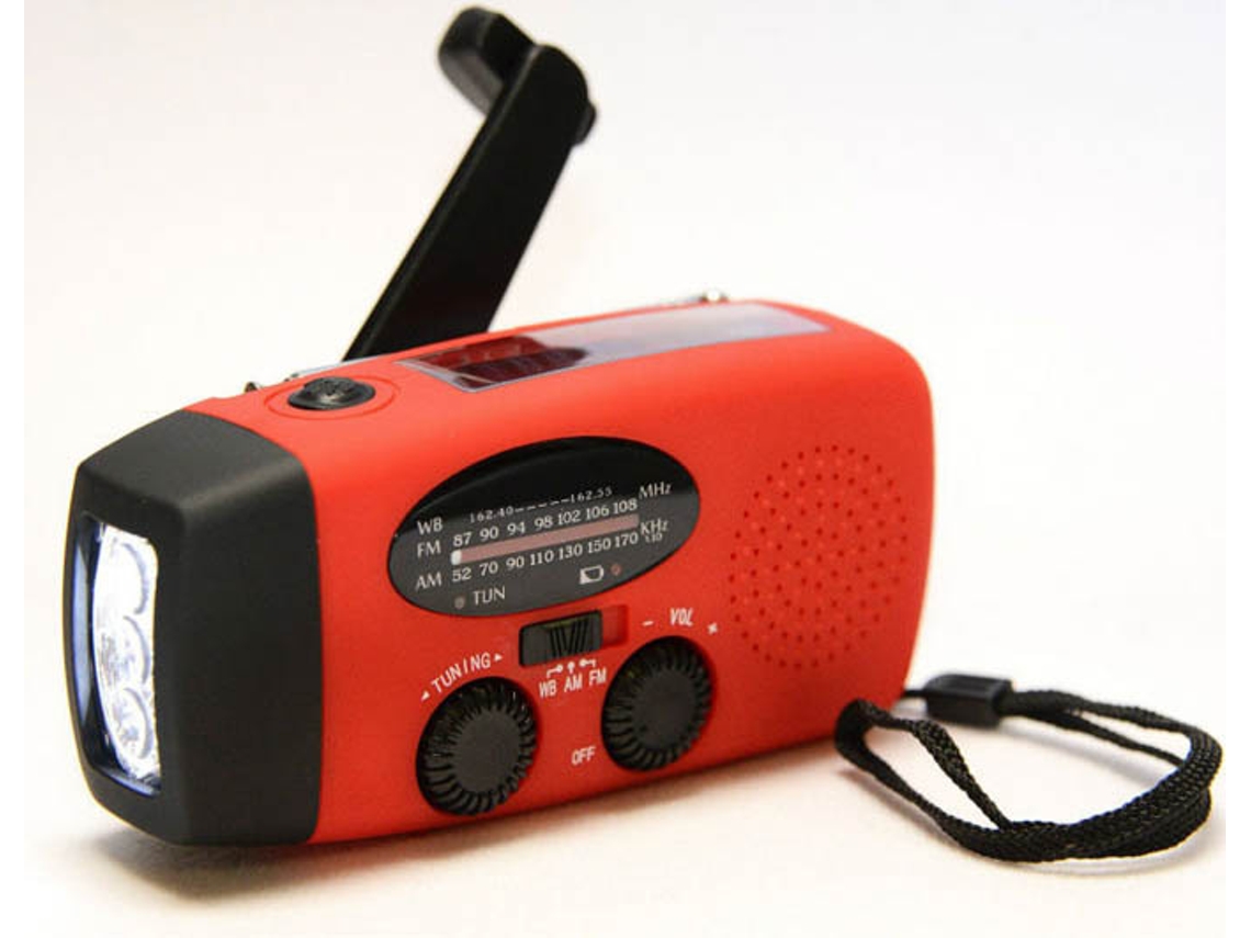 Gerador Solar Multifuncional Com Manivela, Rádio, Lanterna, Carregador De Celular E Modo De Emergência. Brilvibera