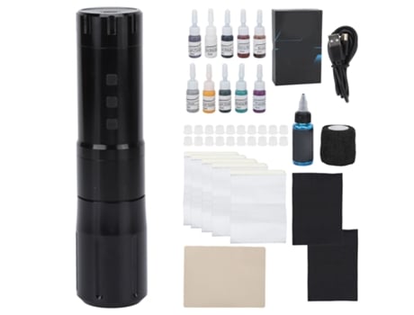 Caneta Máquina De Tatuagem Rotativa Sem Fio Com Motor Coreless, Kit Caneta Para Cartuchos De Agulhas, Liner E Shader Aiaididiy