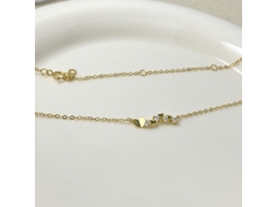 Colar em Prata de Lei 925 , com um Pingente em Forma de Coração Cravejado de Diamantes Simples, Porém Elegante. MDUG (dourada)