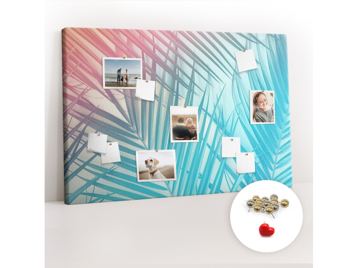 Quadro De Cortiça Com Impressão Palmeira Tropical Para O Quarto Das Crianças Espelharte (120x80 Cm)