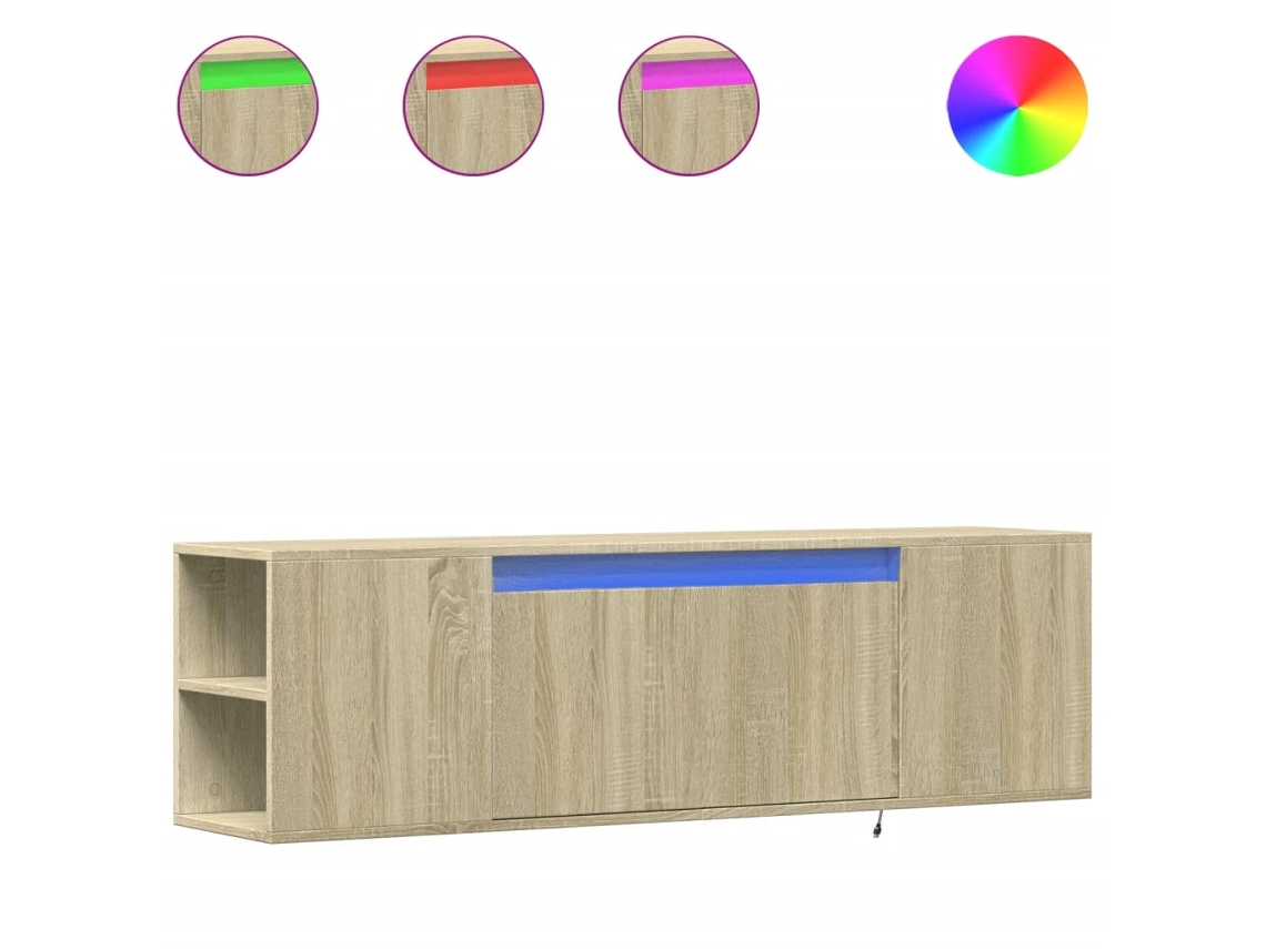 Móvel de Parede com Luzes Led Carvalho Sonoma MAISON EXCLUSIVE (135x31x39.5 cm)