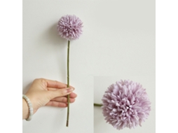 Flor Artificial Hortênsia Bouquet Falso Seda Bola Crisântemo Decoração Mesa Sala Interior Roxo 29cm