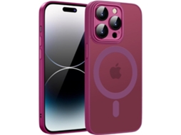 Capa Semitransparente Magsafe para iPhone 12 pro max VEANXIN Vermelho