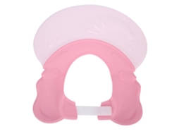 Chapéu De Banho Para Bebê Com Protetor De Ouvidos Duplo Ajustável Impermeável Rosa