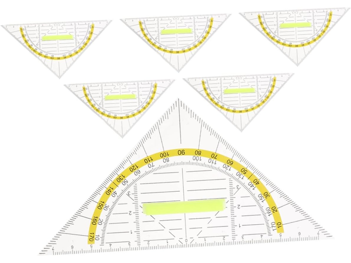 Conjunto De 6 Réguas Triangulares Multifuncionais De Plástico Para