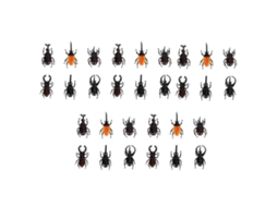Conjunto de 30 peças de brinquedo de plástico simulando animais horripilantes para o Halloween e o Natal.