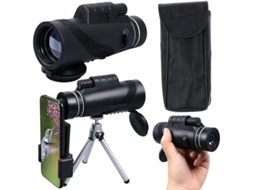 Telescópio Monocular 40x60 Hd Zoom Ip68 Adaptador Smartphone Tripé Observação Pássaros Acampamento Viagens Preto Bestvite