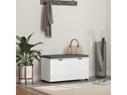 Vidaxl Banco De Hall Com Almofada Com Porta Branco 80 X 38 X 46 Cm