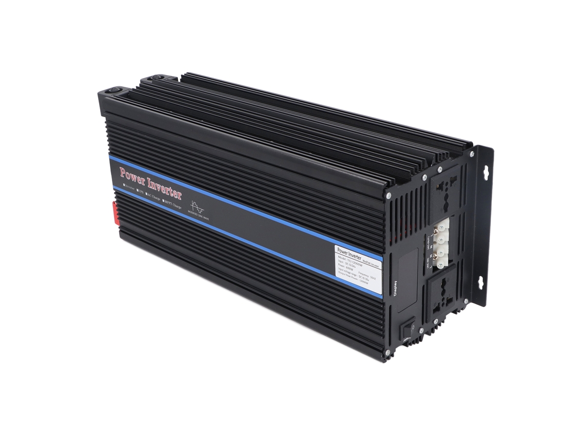 Inversor de potência de 6000 W, conversor CC para CA de onda senoidal modificada com 2 saídas CA, CC 12 V, entrada 24 V e saída 220 V.