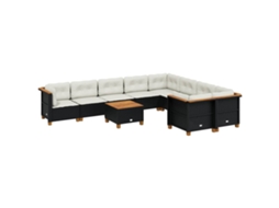 Garden Sofa Set, Garden Sofa Sets Vidaxl Preto Rattan / Vime (n/a)