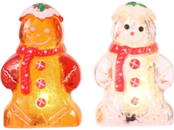 Conjunto De 2 Figuras De Biscoito De Gengibre Com Luzes De Led Para Decoração De Mesa, Ideal Para Prese Gokoco