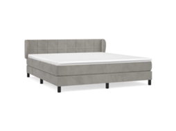Cama com Molas e Colchão Veludo Cinzento Claro MAISON EXCLUSIVE (180x200 cm)