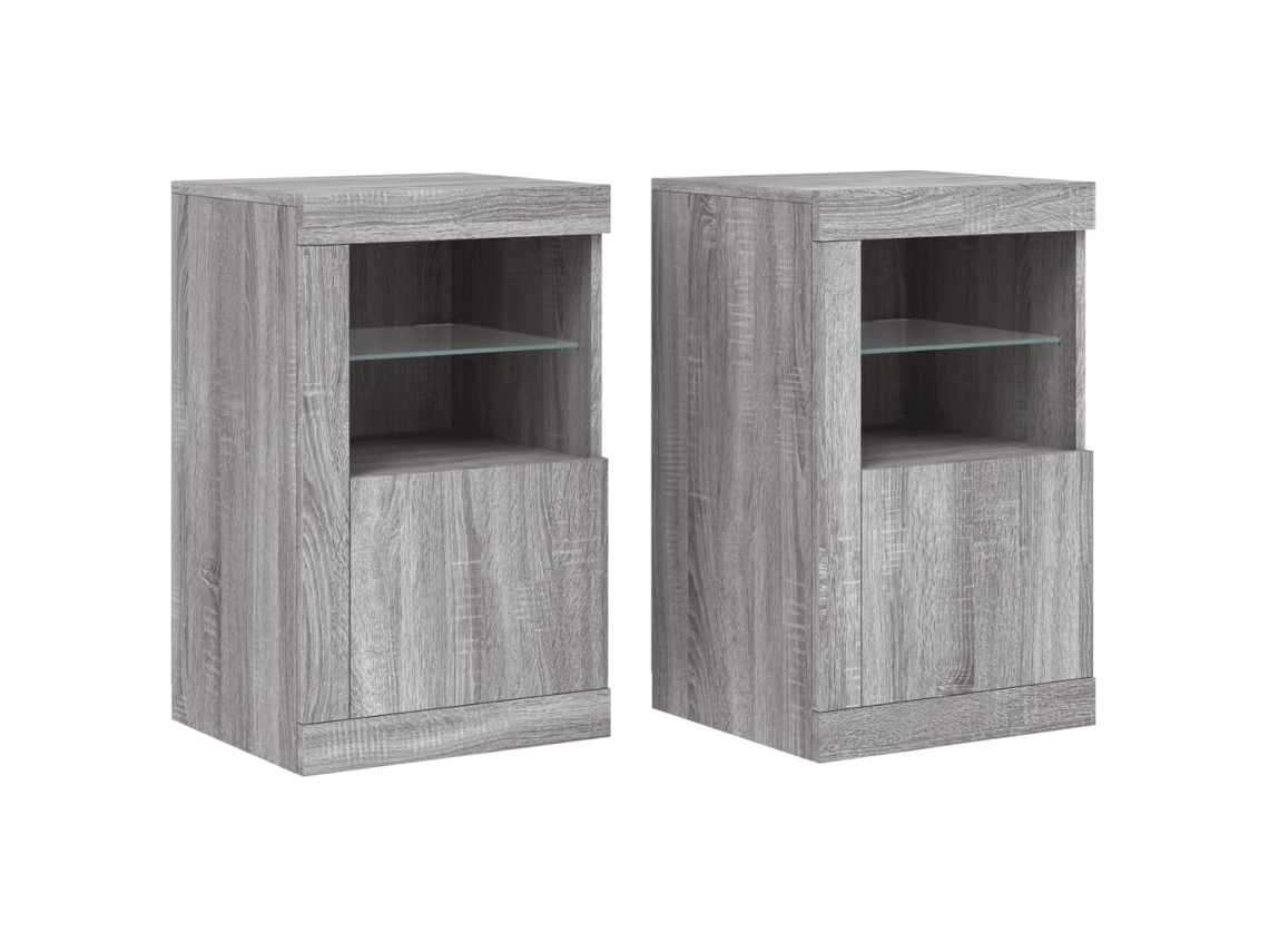 Side Cabinet, Side Cabinets Vidaxl Cinzeto Madeira Processada (n/a)