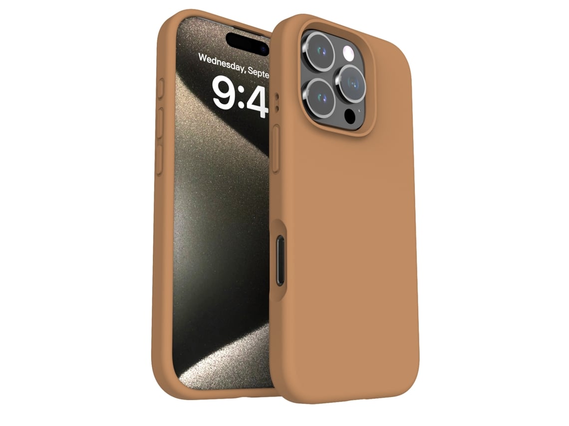 (cáqui, Iphone 16 Pro) Capa De Celular Simples, De Cor Sólida E Resistente A Impactos, Compatível Com Iphone, Feita De Silicone Líquido.
