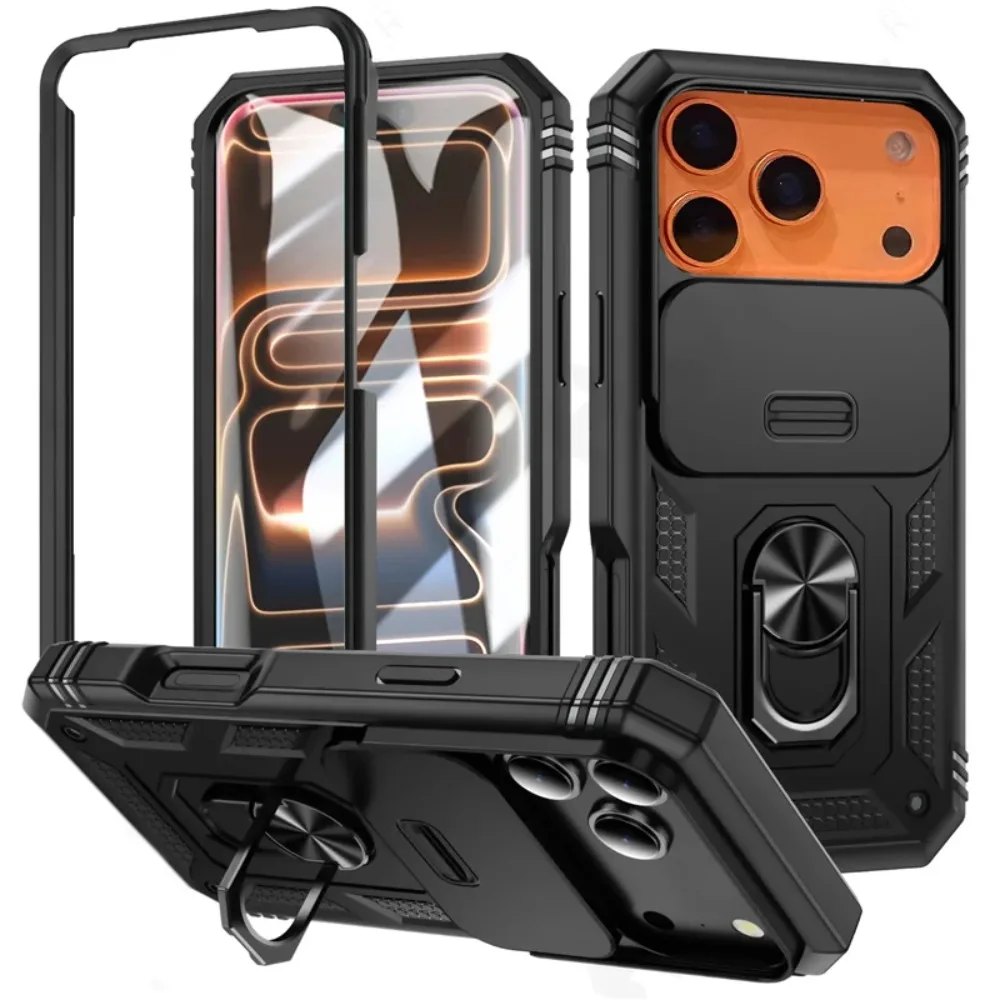 (preto, Iphone 17 Pro Max) Suporte Magnético Giratório 360° Para Carro, Capa Deslizante Para Câmera Resistente A Quedas De Nível Militar