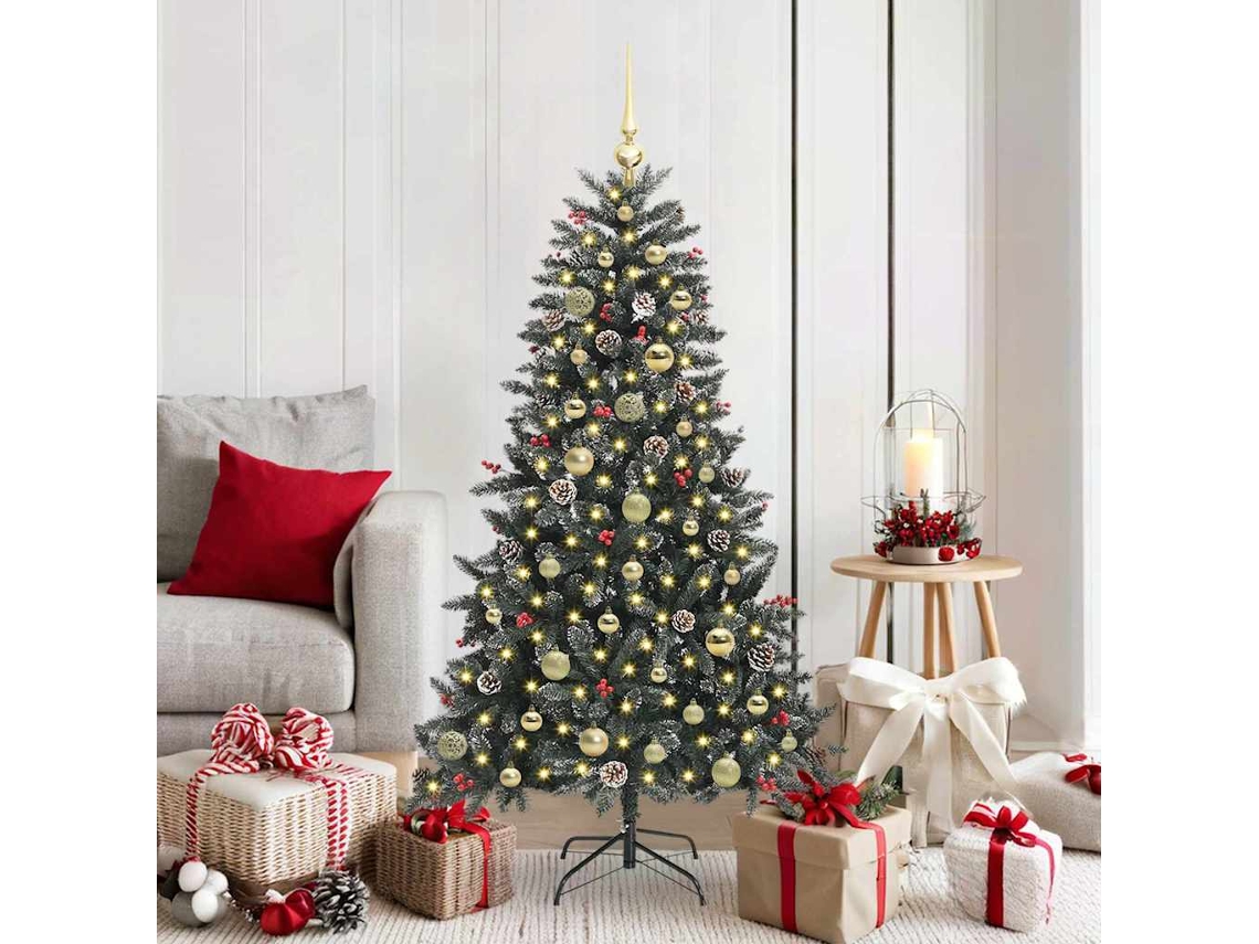 Vidaxl Árvore De Natal Artificial Verde 150 Cm Pvc, Plástico E Aço