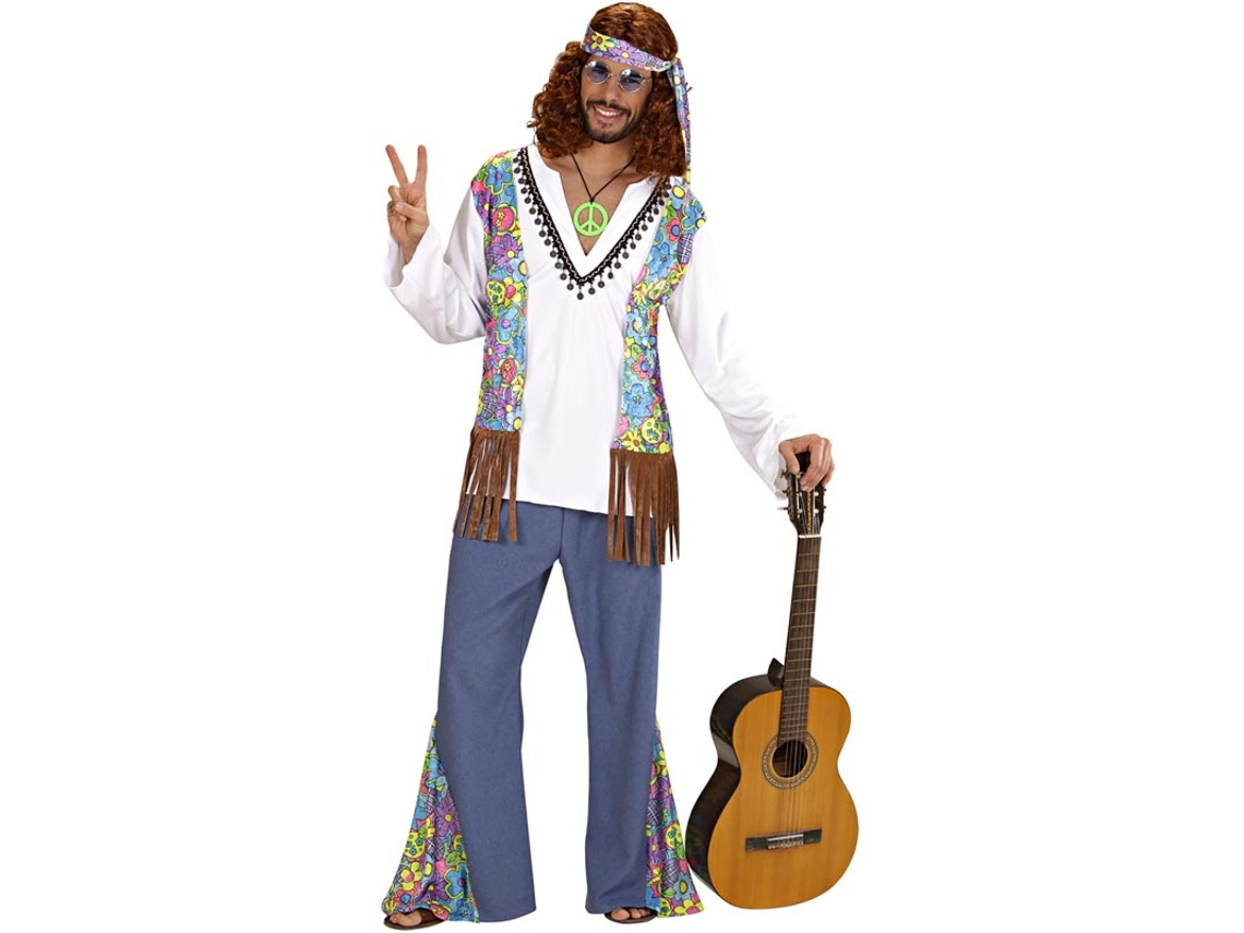 Fato de Hippie Branco com Colete para Homem