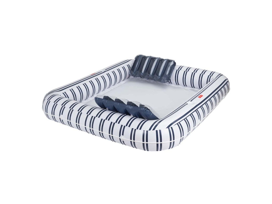 Colchão De Piscina Espreguiçadeira Insuflável Pvc Azul Flamingueo