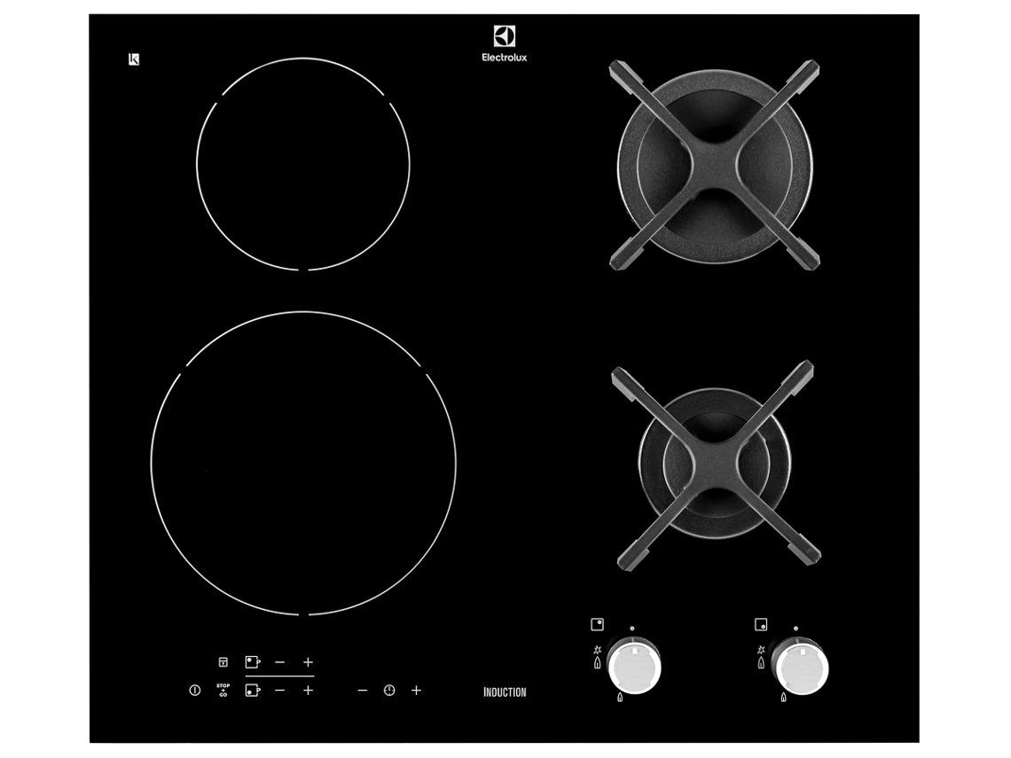 Placa de Gás e Indução ELECTROLUX EGD6576NOK (Elétrica e Gás Natural - 59 cm - Preto)