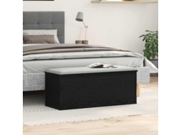 Vidaxl Caixa De Armazenamento Carvalho Preto 90 X 35 X 35 Cm