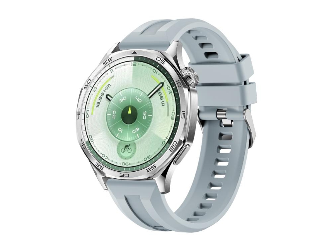 Bracelete para Huawei Watch Gt 6 XIAOMOYU em Silicone com Fivela Prateada de Liberação Rápida Cinza Claro (46mm)