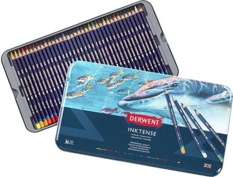 Caixa Metal Lápis Inktense  36 cores