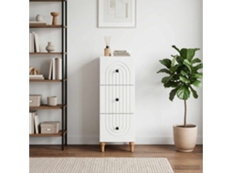 Vidaxl Gabinete De Gavetas Branco Brilhante 33 X 34,5 X 90 Cm