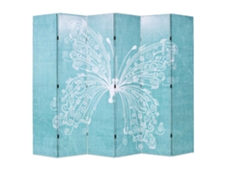 Room Divider, Room Dividers Vidaxl Azul Tecido (228 X 170 Cm)