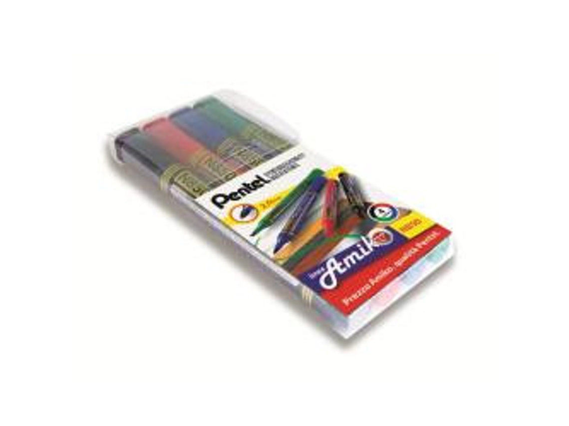 PENTEL N850 Marcador Permanente Preto Azul Verde Vermelho 4 Peças