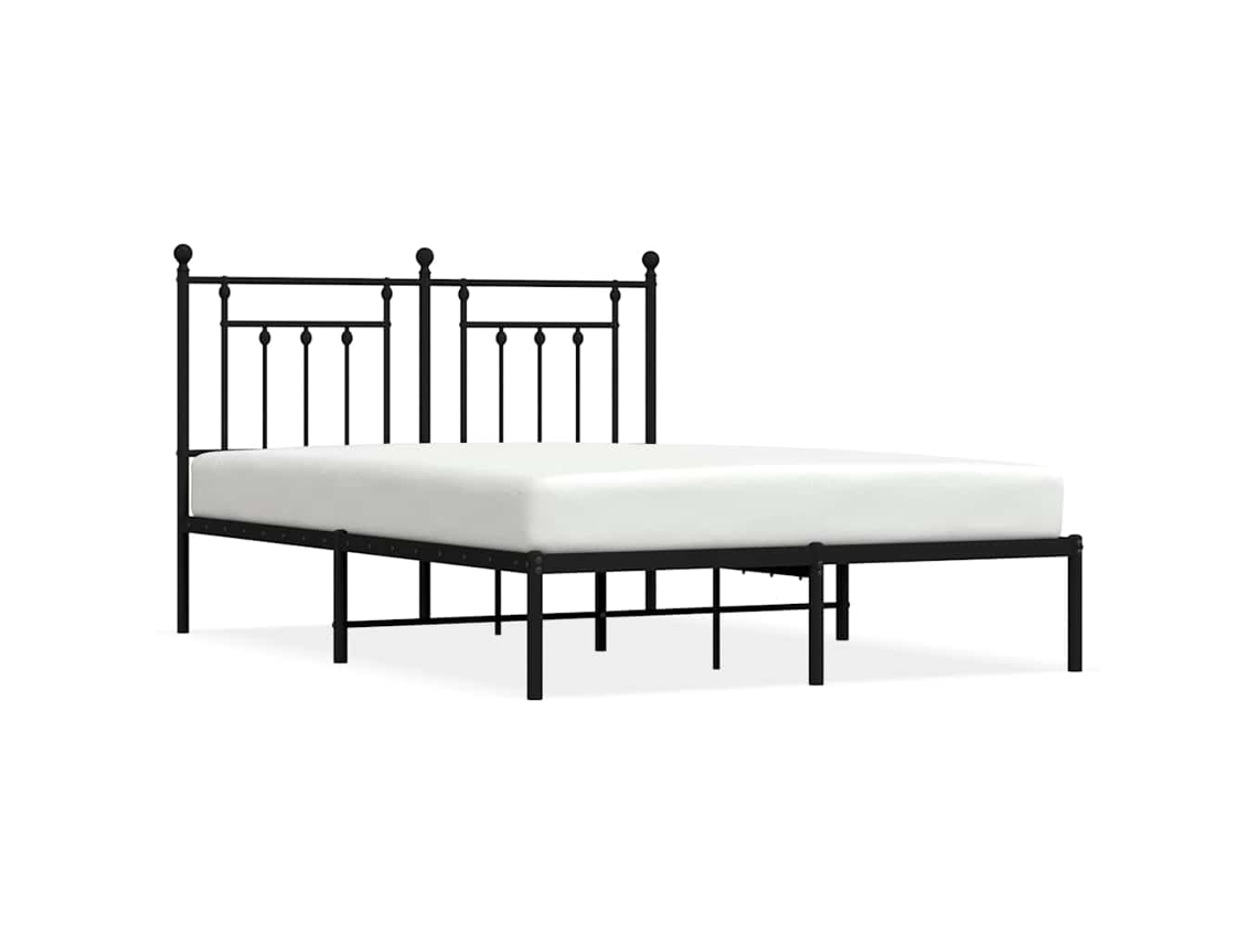 Estrutura de Cama em Metal com Cabeceira Preto MAISON EXCLUSIVE 150x200 cm