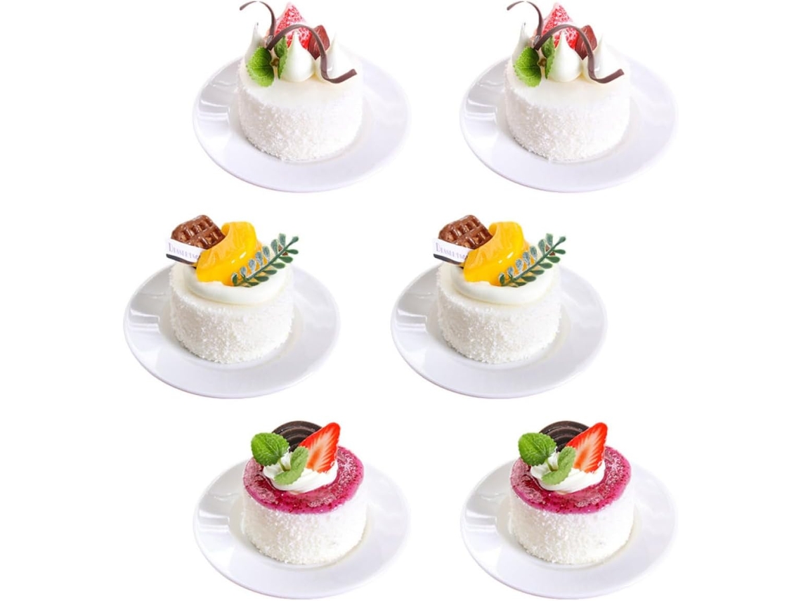 Conjunto de 6 Peças de Bolo Falso Artificial CHABERLU