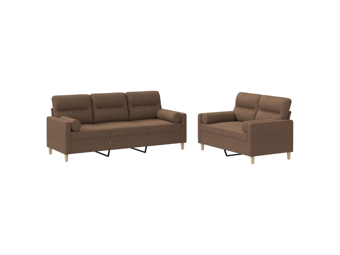 Sofa Set, Sofa Sets Vidaxl Marrom Tecido (n/a)