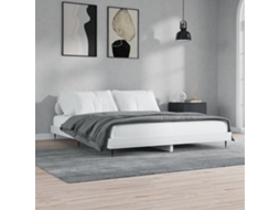 Estrutura De Cama 150x200 Cm Derivados Madeira Branco Brilhante