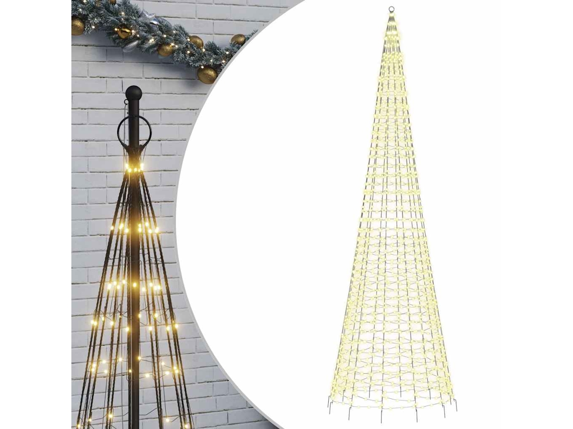 Conjunto 1 Árvore De Natal Led Vidaxl Branco