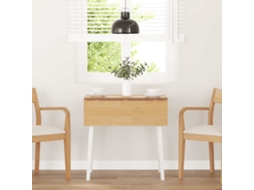 Vidaxl Mesa De Jantar Madeira Seringueira Maciça Branco